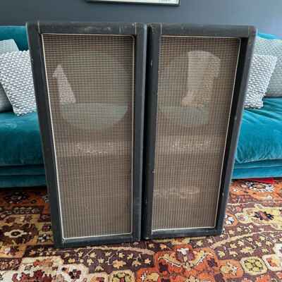 Vintage 1965 Marshall 2×12 Pinstripe PA Columns Cabinets 1960s *Empty Modified*