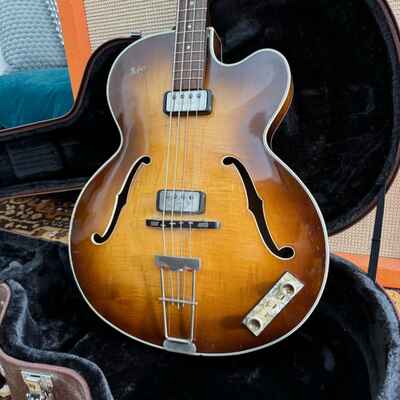 Vintage 1962 Hofner 500 / 5 Stuart Sutcliffe Brunette Bass Guitar w /  Case *1960s*