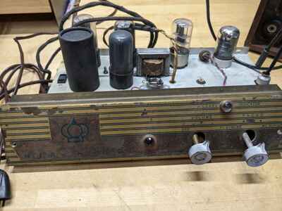 Vintage Air king A-750 Tube Mono Amplifier & Cabinet for Guitar Amp Conversion