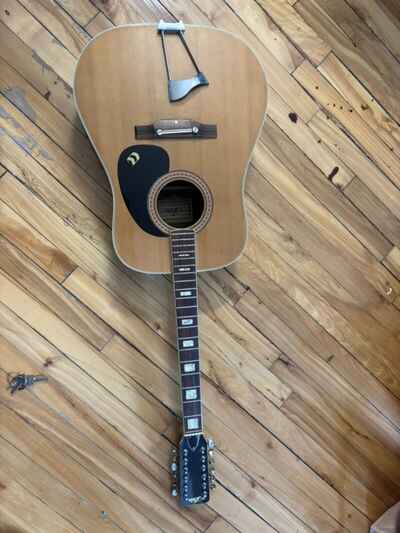 1970 Aria 6814 12-string w / hard case guitar Good Condition Missing Strings