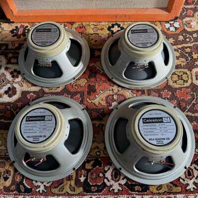 Quad 4x Vintage 1974 Celestion Creamback G12M 25w 16ohm T1511 12" Speaker 1970s*