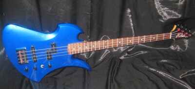 B C. Rich (U S.A. Made) 1980s Metallic Blue Mockingbird Bass