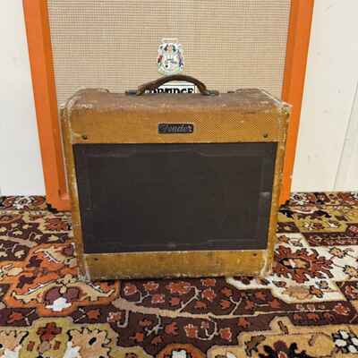 Vintage 1954 1955 Fender Tweed Deluxe 5D3 Wide Panel Amplifier 1x12 Combo *1950s