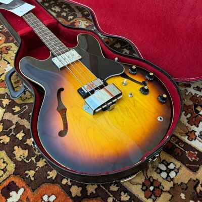 Vintage 1968 Gibson EB2D *Museum* Sunburst Bass Guitar w /  OHSC & Tags *1960s*