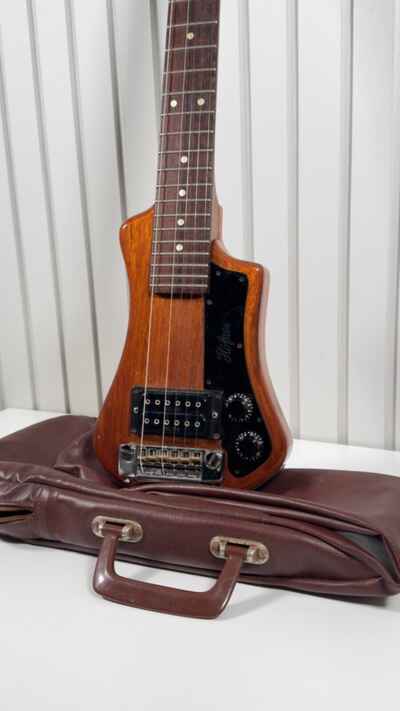 Hofner Shorty 1985 Electric 6 String Guitar- Natural Wood  (Rare  /  Retro)