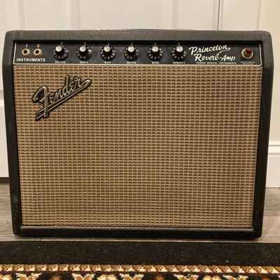 1966 Vintage Fender Princeton Reverb Blackface Amp Amplifier AA764