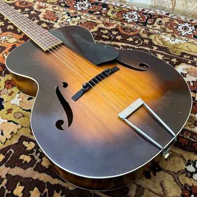 Vintage 1930s Slingerland Songster USA Archtop Sunburst Acoustic Guitar w /  Case