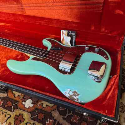 Vintage 1961 Fender Precision USA Pre-CBS Surf Green Bass Guitar 1960s w /  Case