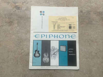 Epiphone Original Brochure With Rosetti Price List 1962.