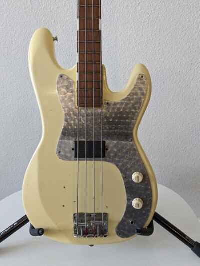 Vintage Teisco Model 670 Bass Guitar Olympic White Bartolini Relic MIJ Japan