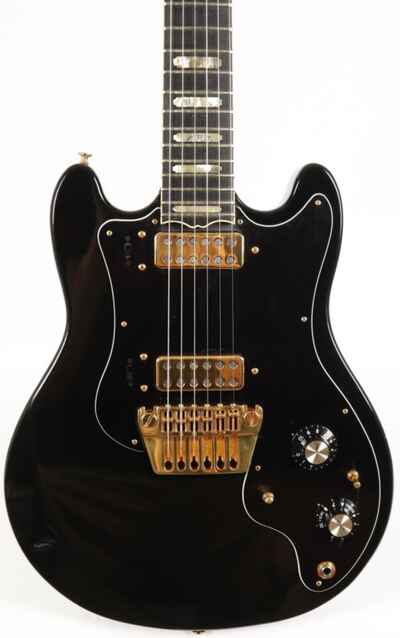 Vintage Ovation Preacher Deluxe Black Electric Guitar w /  OHSC 1975-1980