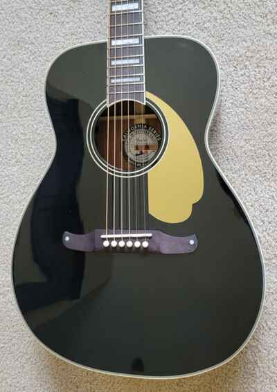 Fender California Vintage Malibu Acoustic Electric Guitar, Black, HS Case