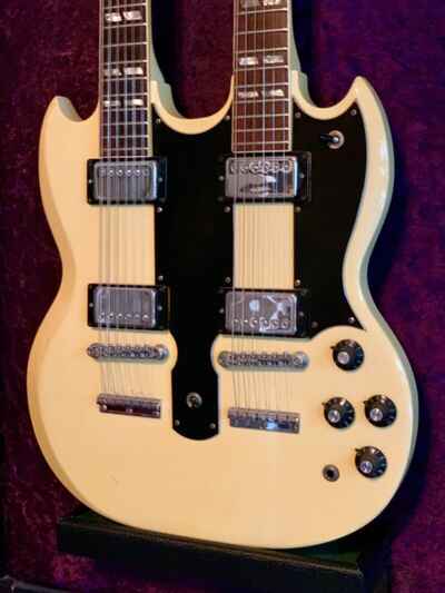 Vintage 1974 Gibson EDS-1275 Double Neck ALPINE WHITE Excellent Condition w / OHSC