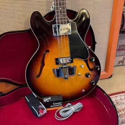 Vintage 1968 Gibson EB2 D *Museum Condition* Sunburst Bass Guitar w /  OHSC & Tags