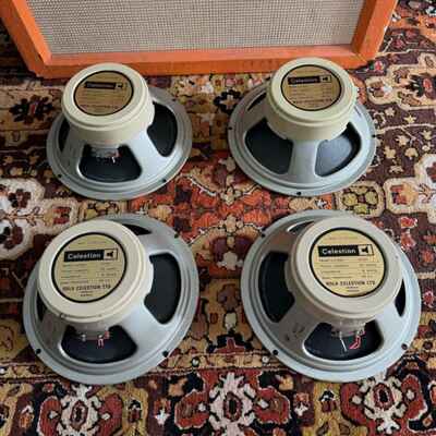 Matched Quad 4x Vintage 1974 Celestion G12H 30w 6ohm T1988 12" Speakers Original