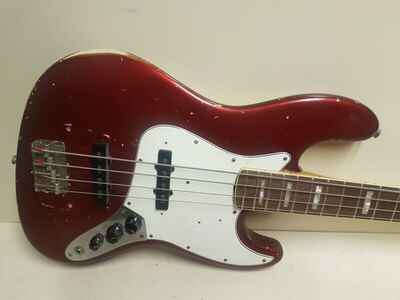1966 FENDER JAZZ BASS with MATCHING HEADSTOCK - CANDY APPLE RED CUSTOM COLOUR