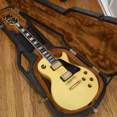 Vintage 1978 Gibson Les Paul Custom White Yellow Electric Guitar ALL ORIGINAL