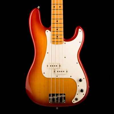 Pre Owned 1983 Fender Precision Bass Maple Neck Cherry Sunburst With Gig Bag