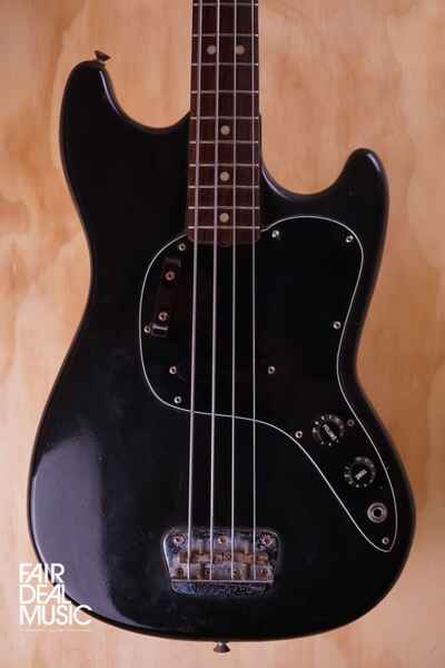 Fender 1978 Musicmaster Electric Bass Guitar in Black, USED