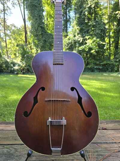 1950s Kay Archtop Guitar With Alligator Case Project / for Repair