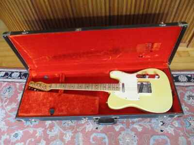 Vintage 1969 Fender Telecaster Olympic White Maple Neck w / Hardshell Case