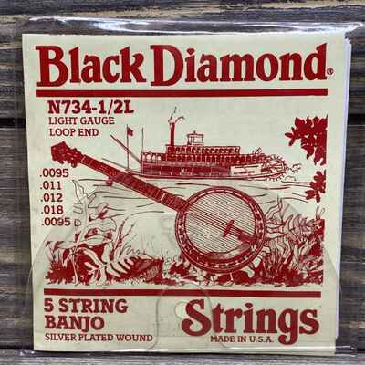 Vintage Black Diamond Strings 5-String Banjo Silver Plated Wound N734-1 / 2L