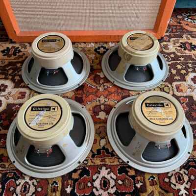 Quad 4x Vintage 1975 Celestion Creamback G12H 30w 16ohm T1217 12" Speaker 1970s*