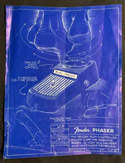 Vintage 1975 Fender Phaser Effects Pedal Advertisement Flyer