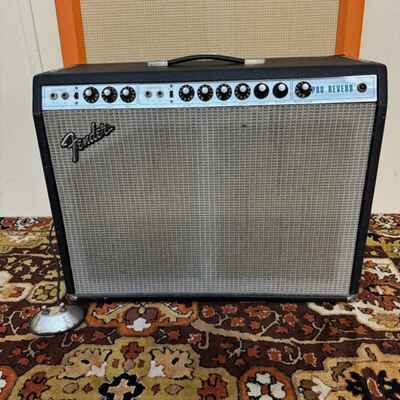 Vintage 1975 Fender Pro Reverb USA Silverface Valve Amplifier 2x12 Combo *1970s*