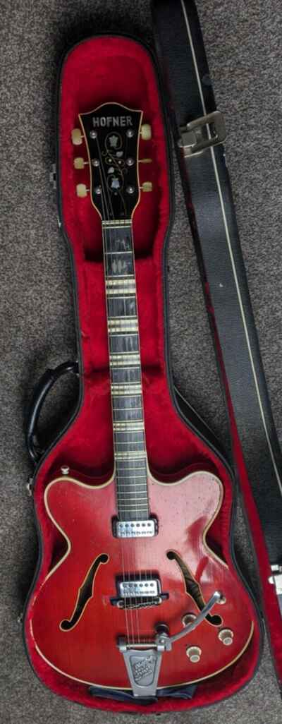 1962 Hofner Verithin Bigsby Cherry Red Electric Guitar ?? Excellent Condition