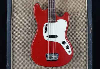 1974 Fender Musicmaster Bass - Plays Great - Dakota Red