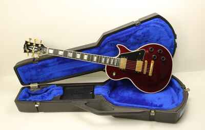 1987 Vintage Gibson Les Paul Custom Wine Red +OHSC 1980s Ebony Fretboard Gold H