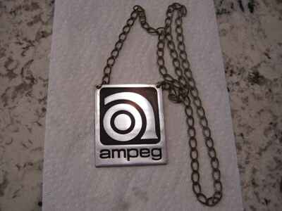 Vintage metalAmpeg early 1970s vendors necklace 2 holes nice