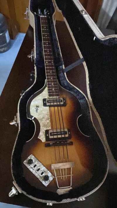 1979 Hofner 500 / 1 Left handed Lefty Bass Guitar Made In West Germany Great Sound
