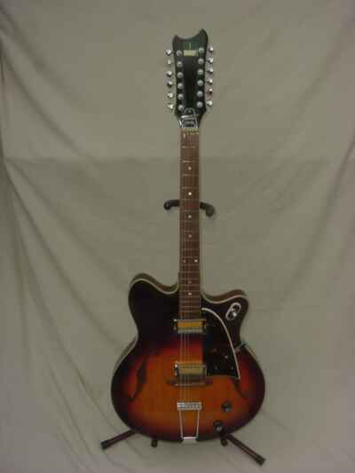 Vintage 60s Matsumoku Aria Sunset 12 String Semi-Hollow Electric Guitar / Case