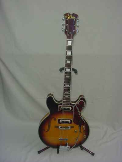 Vintage 1960s Matsumoku Aria Toledo Semi-Hollow Body Electric Guitar / Case