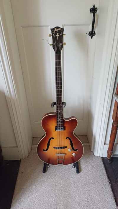 Vintage 1964 Hofner Senator Bass Sunburst  /  Brunette 4-String Guitar *1960s*