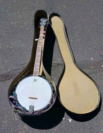 Vtg GIBSON banjo Abalone Inlay Neck Epiphone REMO WEATHER KING 5 string banjo