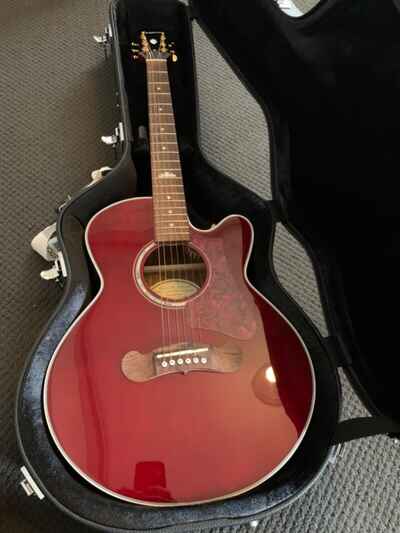 Acoustic Guitar - Epiphone J-200 EC Studio Parlor - Wine Red - Excellent Cond.