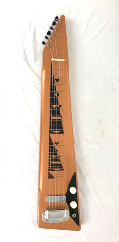 1967 Harmony Lap Steel Guitar w /  Case. Model H-1. Original Copper Finish