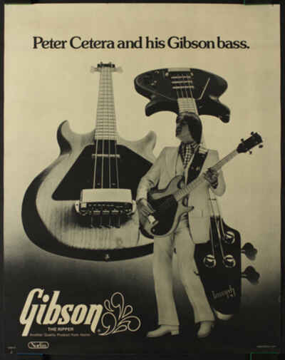 Gibson L-9S Ripper Bass Guitar Promo Poster Nirvana Kiss Peter Cetera of Chicago