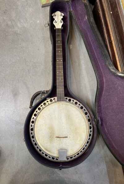 Gretsch Conservatory Banjo With Beautiful Pearl White Head Stock