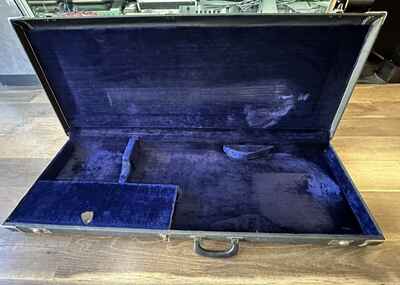 1970s Rickenbacker 360 Standard Black Guitar Case with Blue Velvet Interior