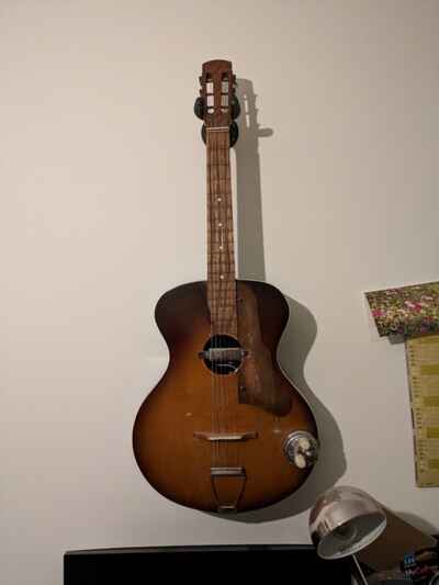 Framus Semi-Akustik Westerngitarre Alt Vintage Tonabnehmer