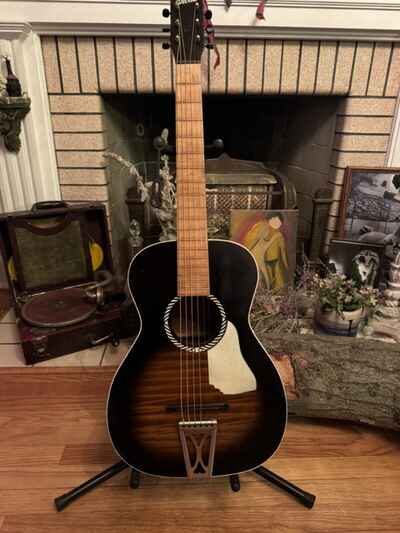 Vintage 50s, 60s' Stella Harmony H929?Parlor 6 String Acoustic Guitar-NICE!