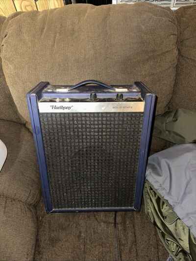 1970s Harmony H1516 Blue Tuck & Roll Amp ?? Vintage Classic!