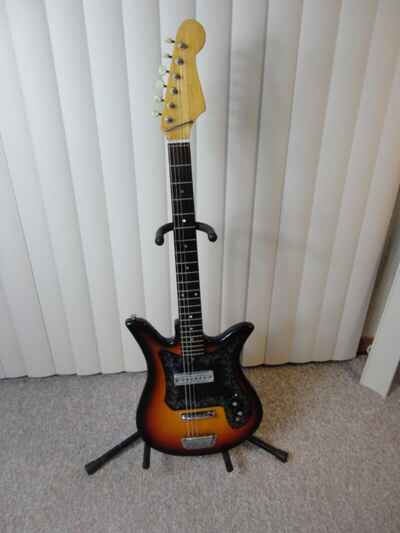 Vintage TEISCO E-110' Tulip Sunburst Electric Guitar Japan 1960s