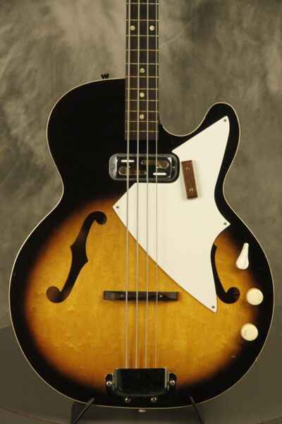 all original 1966 Harmony H-22 semi-hollowbody BASS Sunburst