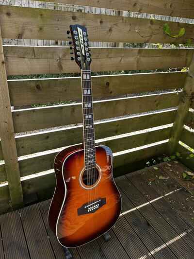 Eko Ranger XII 12 String Guitar, Honey Sunburst, Rosewood  Modded