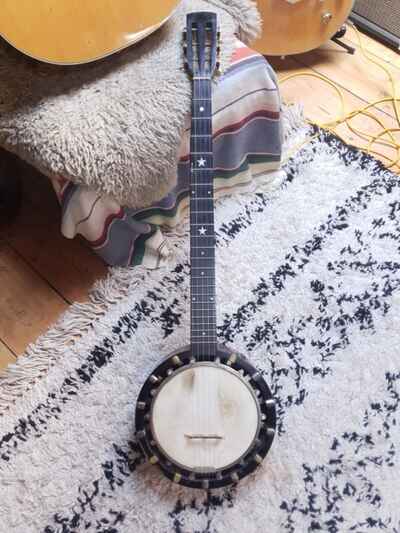 J. E. Dallas Maker 5 String Zither Banjo Antique